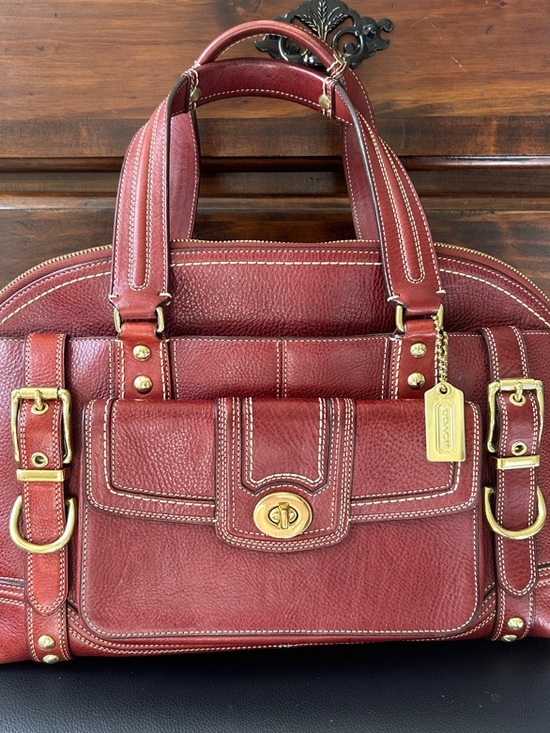 Coach Handbags - Authentic Vintage Coach Hampton Miranda Satchel Leather Bordeaux Burgundy 11085